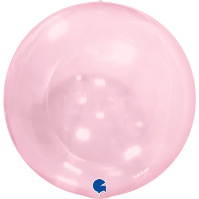 Koule průhledná růžová 4D 38cm/15" fóliový balónek nafukovací