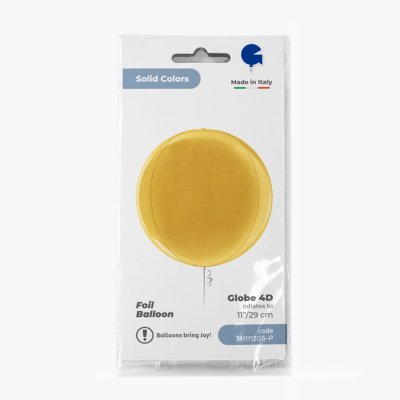 Koule zlatá 4D 29cm/11" fóliový balónek nafukovací - 7411112g5-p-b.jpg