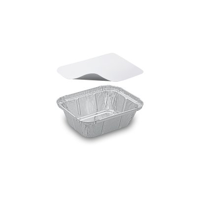 Miska (ALU) hranatá 129 x 103 x 34 mm 250ml + víčko (20 ks )