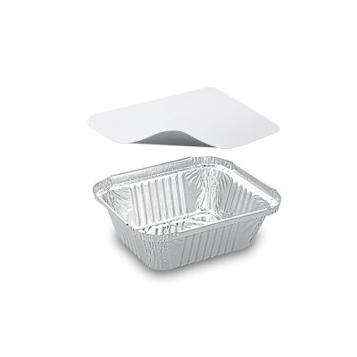 Miska (ALU) hranatá 145 x 120 x 41 mm 470ml + víčko (5 ks)