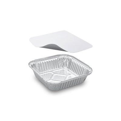 Miska (ALU) hranatá 158 x 158 x 34 mm 560ml + víčko (5 ks)