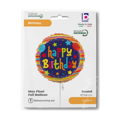 Hvězdičky HB 18"/46cm kruh fóliový balónek nafukovací - 26357p-p-b.jpg