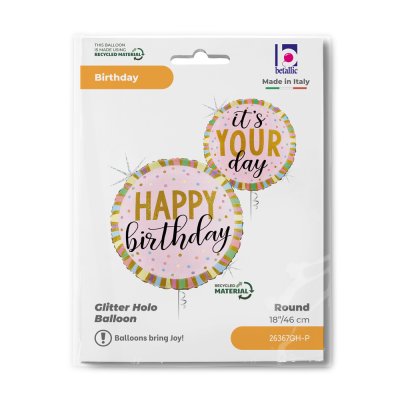 Pastelové HB s puntíky 18"/46cm kruh fóliový balónek nafukovací - 26367gh-p-b.jpg