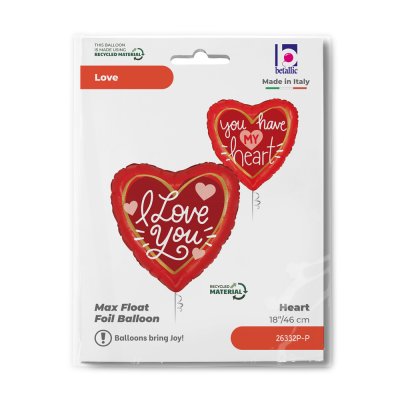 Zpráva a ILY 18"/46cm srdce fóliový balónek nafukovací - 26332p-p-b.jpg
