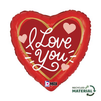 Zpráva a ILY 18"/46cm srdce fóliový balónek nafukovací - 26332p-h18-love-messages-side1-b2.jpg