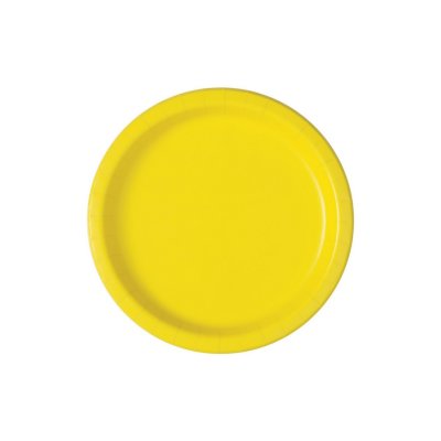 Talířky papírové EKO - Neonově žluté 18cm/8ks