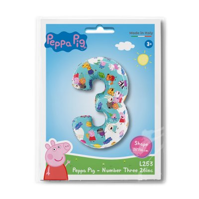 ČÍSLICE Prasátko Pepina 3 (66cm,26") fóliový balónek nafukovací - l253-p-b.jpg