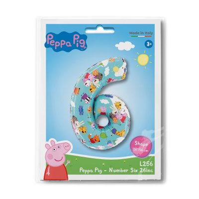 ČÍSLICE Prasátko Pepina 6 (66cm,26") fóliový balónek nafukovací - l256-p-b.jpg