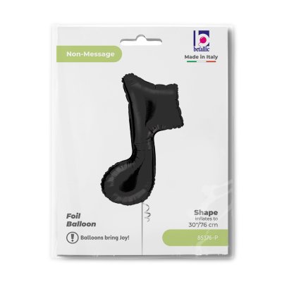 Nota černá 35"/89cm fóliový balónek nafukovací - 85376-p-b.jpg