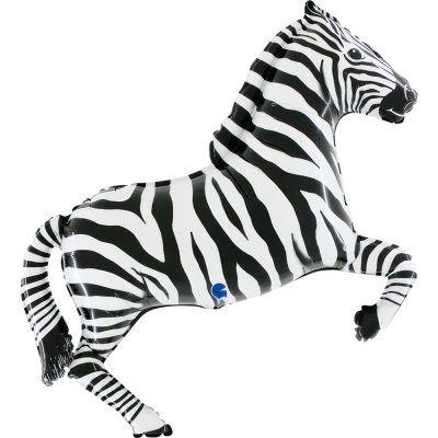 Zebra černá 34"/86cm fóliový balónek nafukovací