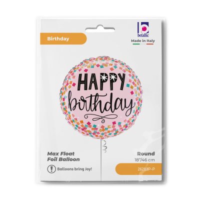 Kruh růžový - HB konfety 18"/46cm fóliový balónek nafukovací - 26283p-p-b.jpg