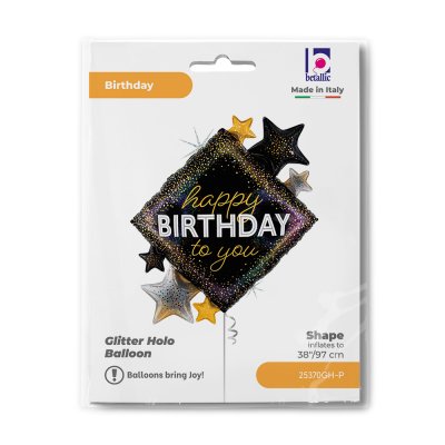 Čtverec lesklé HB černé 38"/97cm fóliový balónek nafukovací - 25370gh-p-b.jpg