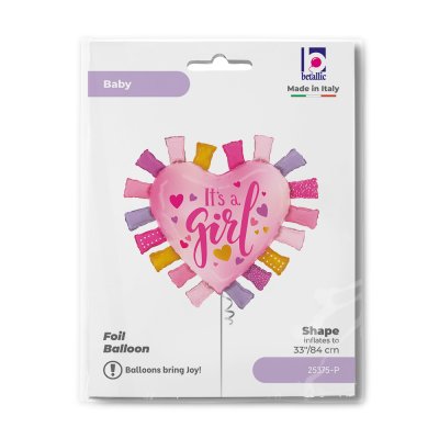Srdce - značka It´s a girl 33"/84cm fóliový balónek nafukovací - 25375-p-b.jpg
