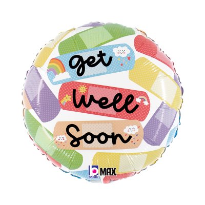 Kruh - CHEERFUL GET WELL 18"/46cm kruh fóliový balónek nafukovací