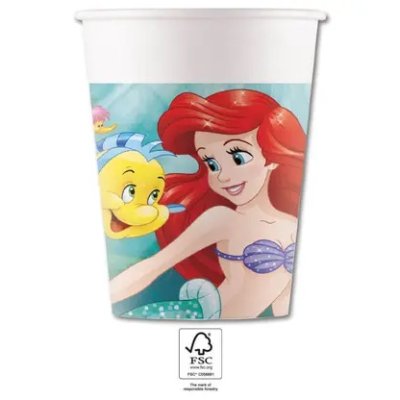 Kelímky papírové EKO - Princezna Ariel Disney 200ml/8ks