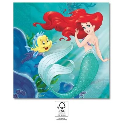 Ubrousky papírové - Princezna Ariel Disney 33x33cm / 20ks