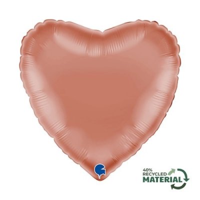 Srdce rosegold 18"/46cm fóliový balónek nafukovací  NB