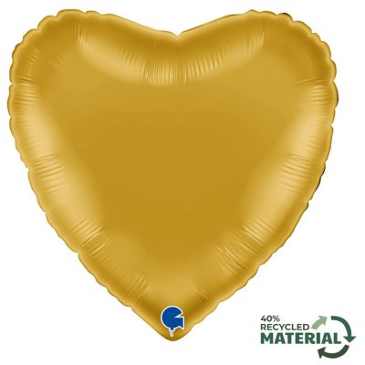 Srdce zlaté NB  18"/46cm fóliový balónek nafukovací