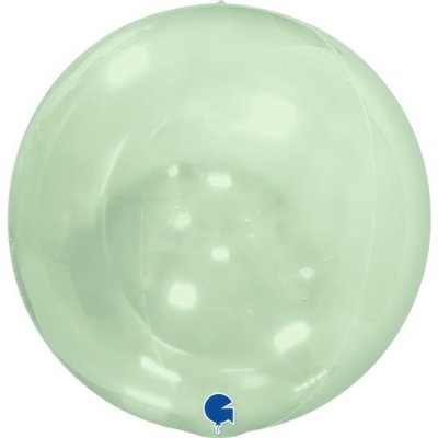 Koule průhledná zelená 4D 38cm/15" fóliový balónek nafukovací