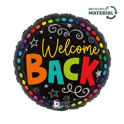 Welcome back 18"/46cm kruh fóliový balónek nafukovací