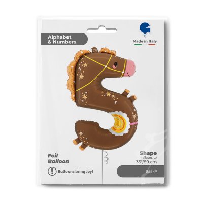 ČÍSLICE Puppyloons 5 - Kůň (89cm,35") fóliový balónek nafukovací - 855-p-b.jpg