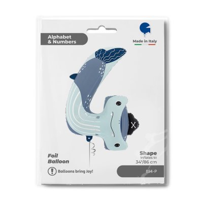 ČÍSLICE Puppyloons 4 - Žralok (86cm,34") fóliový balónek nafukovací - 854-p-b.jpg