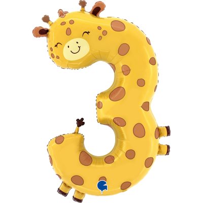 ČÍSLICE Puppyloons 3 - Žirafa (91cm,36") fóliový balónek nafukovací
