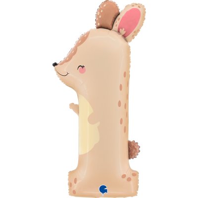 ČÍSLICE Puppyloons 1 - Králík (97cm,38") fóliový balónek nafukovací