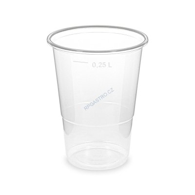 Kelímek plastový průhledný 0,25 l -PP- (O 78 mm) [50 ks]