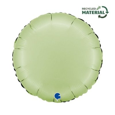 Kruh saténově olivový NB 18"/46cm fóliový balónek nafukovací