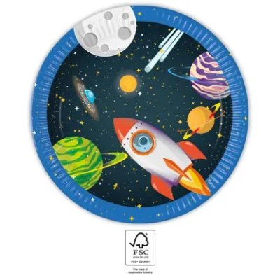Talíře papírové - Vesmír 23cm/8ks