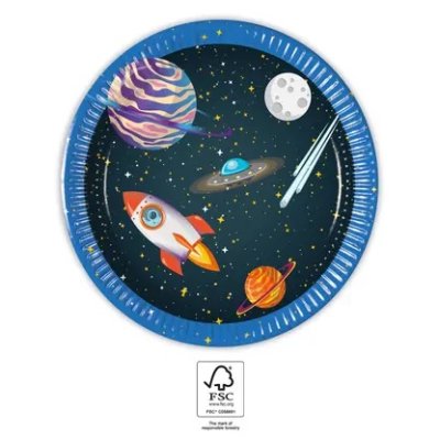 Talíře papírové - Vesmír 20cm/8ks