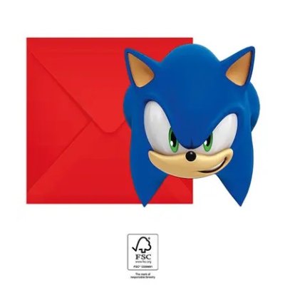 Pozvánky a obálky EKO - Sonic 6ks
