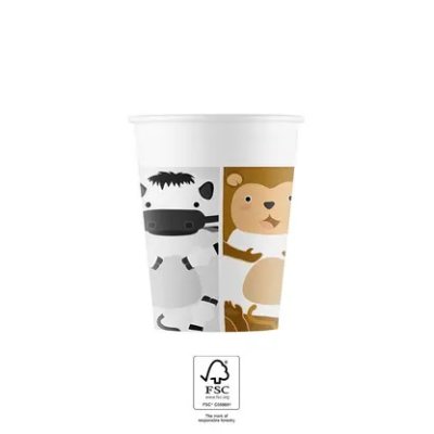 Kelímky papírové EKO - ZOO 200ml/8ks
