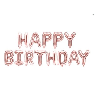 Set "Happy Birthday" rosegold - fóliové balónky