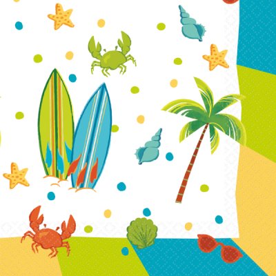 Ubrousky papírové - Surf party 33 x 33 cm, 16ks