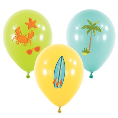 Surf party (27,5cm/11") 6ks - latexové balónky