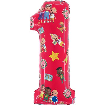 ČÍSLICE Cocomelon 1 (66cm,26") fóliový balónek nafukovací