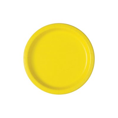 Talířky papírové EKO - Neonově žluté 23cm/8ks