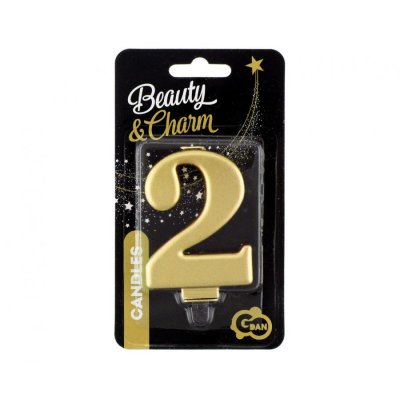 Svíčka dortová číslo 2 zlaté metalické, 8cm - 72852.jpg