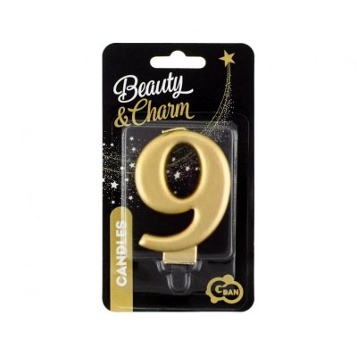 Svíčka dortová číslo 9 zlaté metalické, 8cm - 72859.jpg
