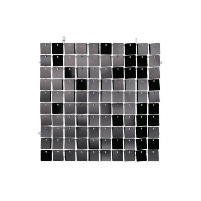 Flitrový kulisový panel, čtvercový tvar, černý 30x30 cm