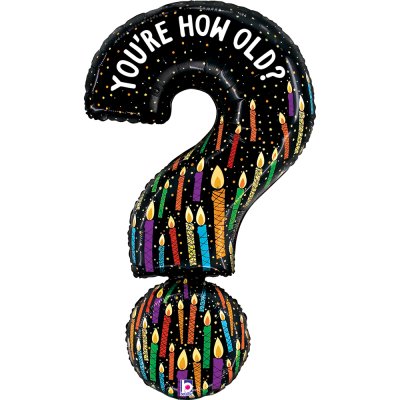 Otazník - How old yre you? 39"/99cm fóliový balónek nafukovací