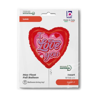 Srdce RETRO "l Iove you" 18"/46cm kruh fóliový balónek nafukovací - 26416p-p-b.jpg