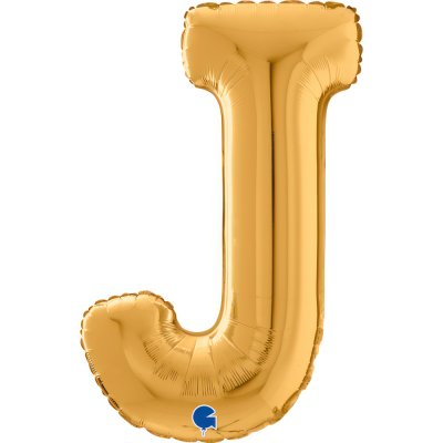 PÍSMENO ZLATÉ J (66cm,26") fóliový balónek nafukovací