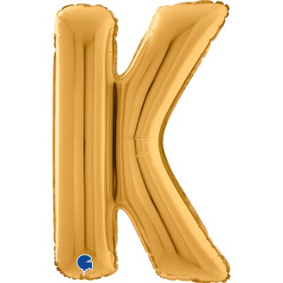 PÍSMENO ZLATÉ K (66cm,26") fóliový balónek nafukovací