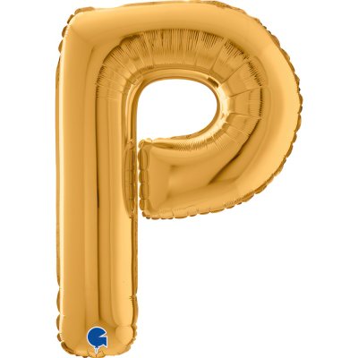 PÍSMENO ZLATÉ P (66cm,26") fóliový balónek nafukovací