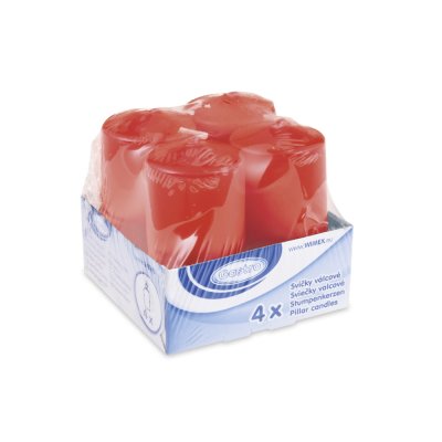 Svíčka válcová červená 4x8cm, 4ks - svicka-valcova-cervena-40-x-80-mm-4-ks2.jpg
