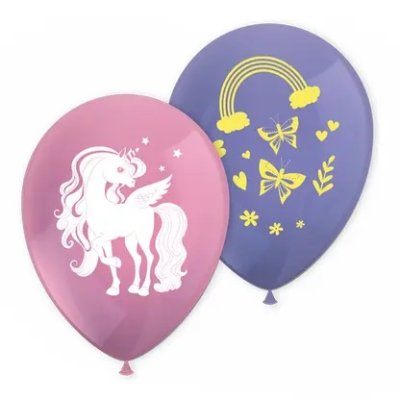 Jednorožec duhový - 8ks latexové balónky 11"/28cm