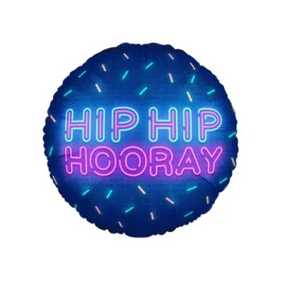Kruh - Hip Hip Hooray 46cm fóliový balónek